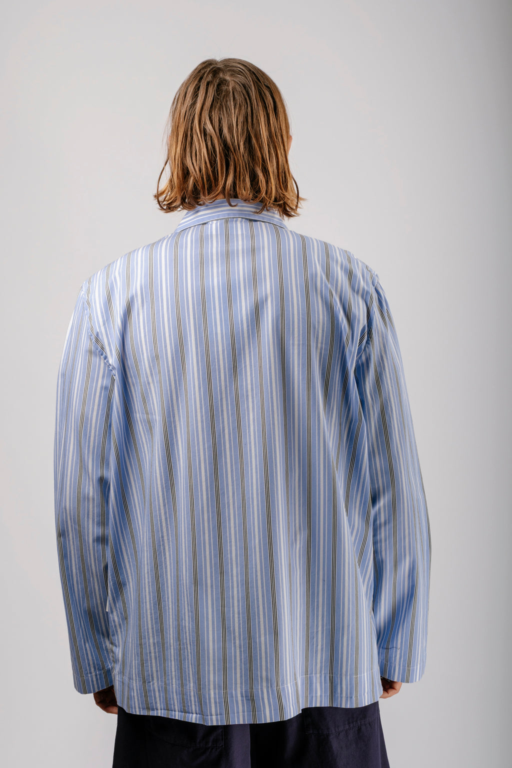 Organic Poplin Striped Sleepwear Long Sleeve Top | Stave Stripes