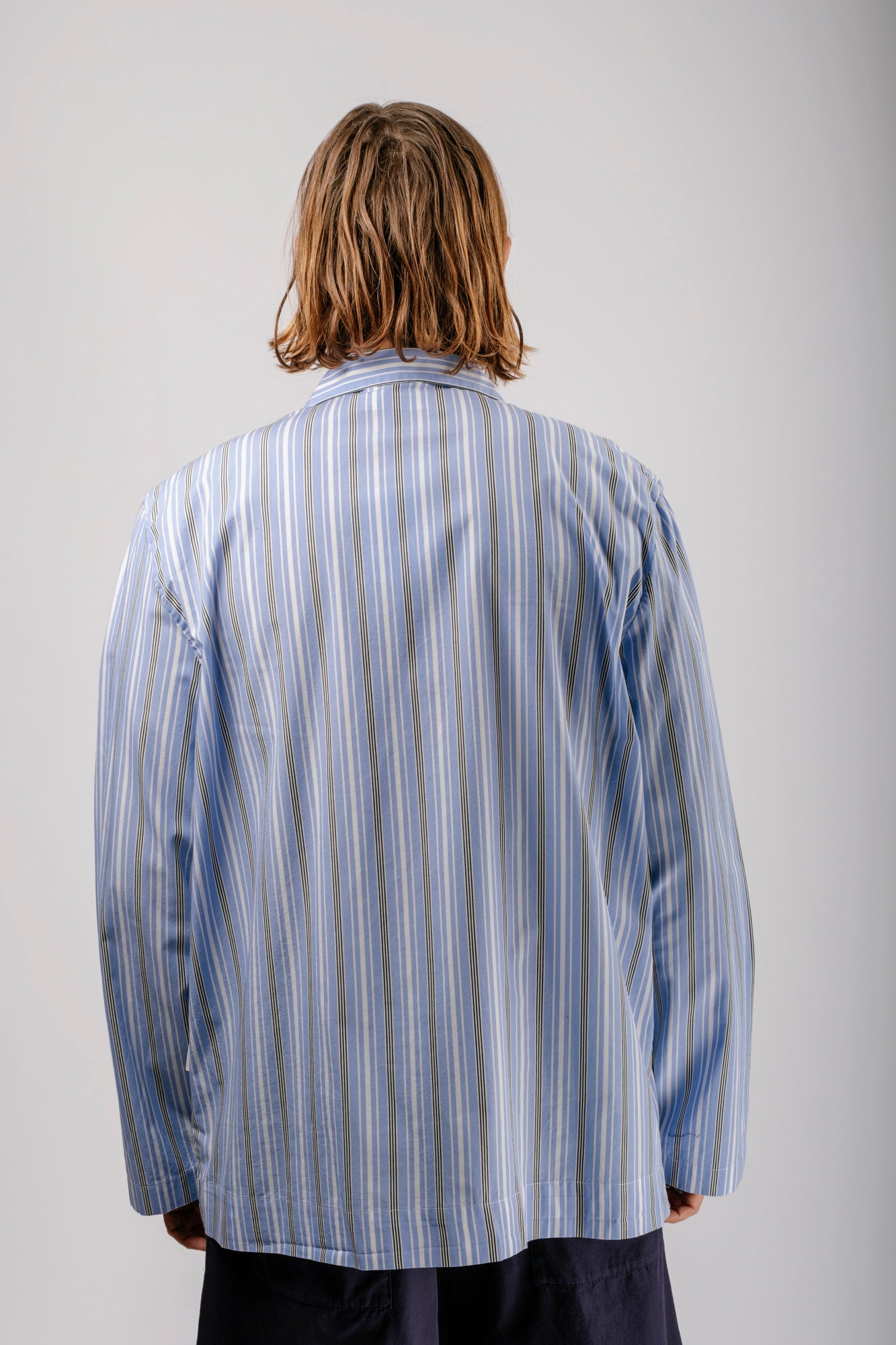 Organic Poplin Striped Sleepwear Long Sleeve Top | Stave Stripes