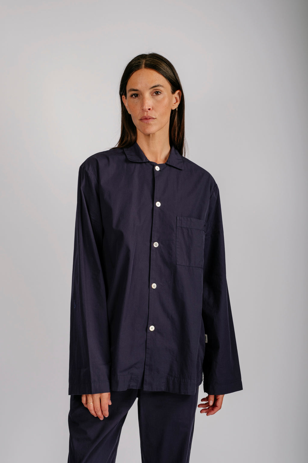 Organic Poplin Sleepwear Long Sleeve Top