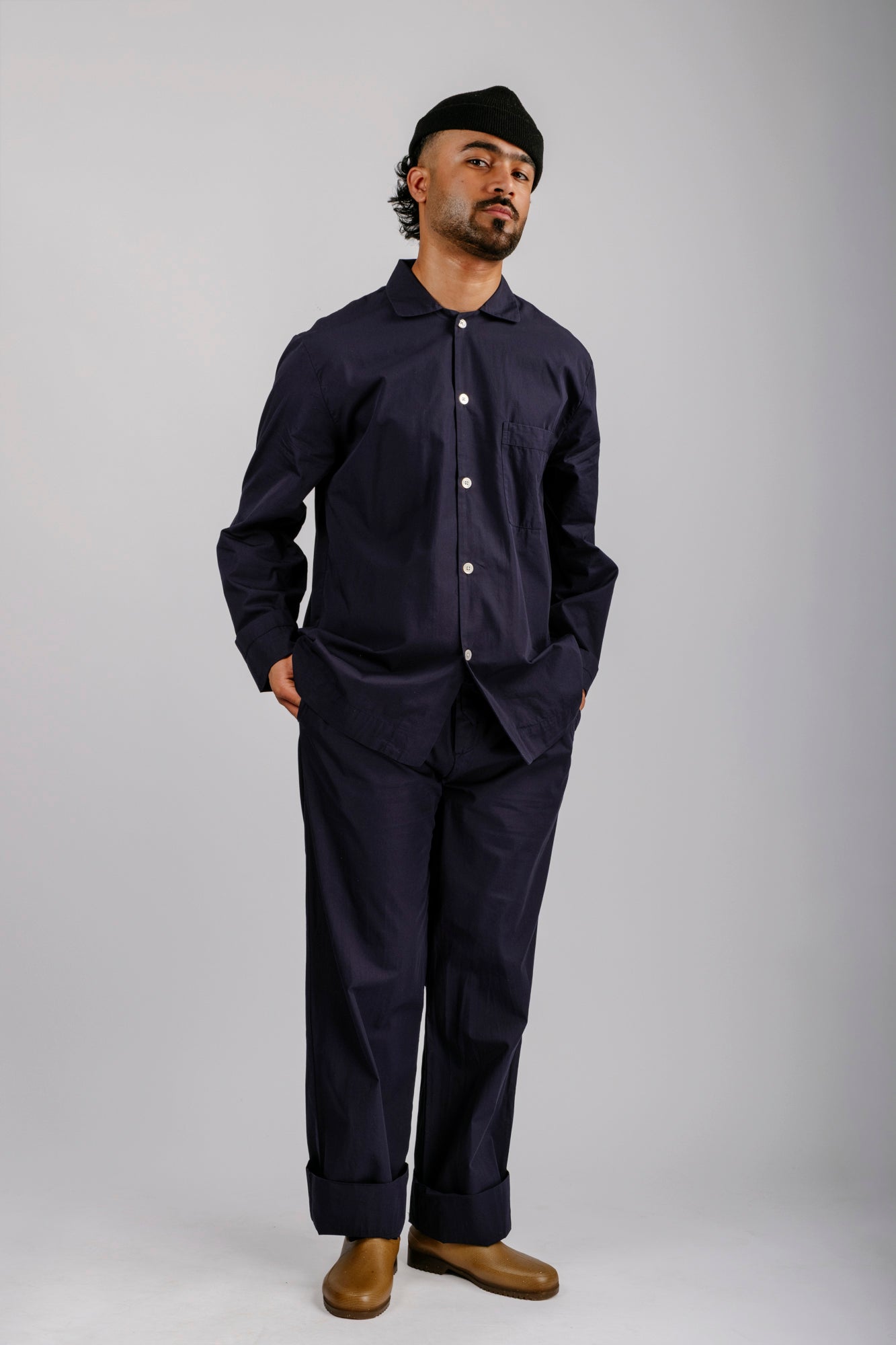 Organic Poplin Sleepwear Long Sleeve Top