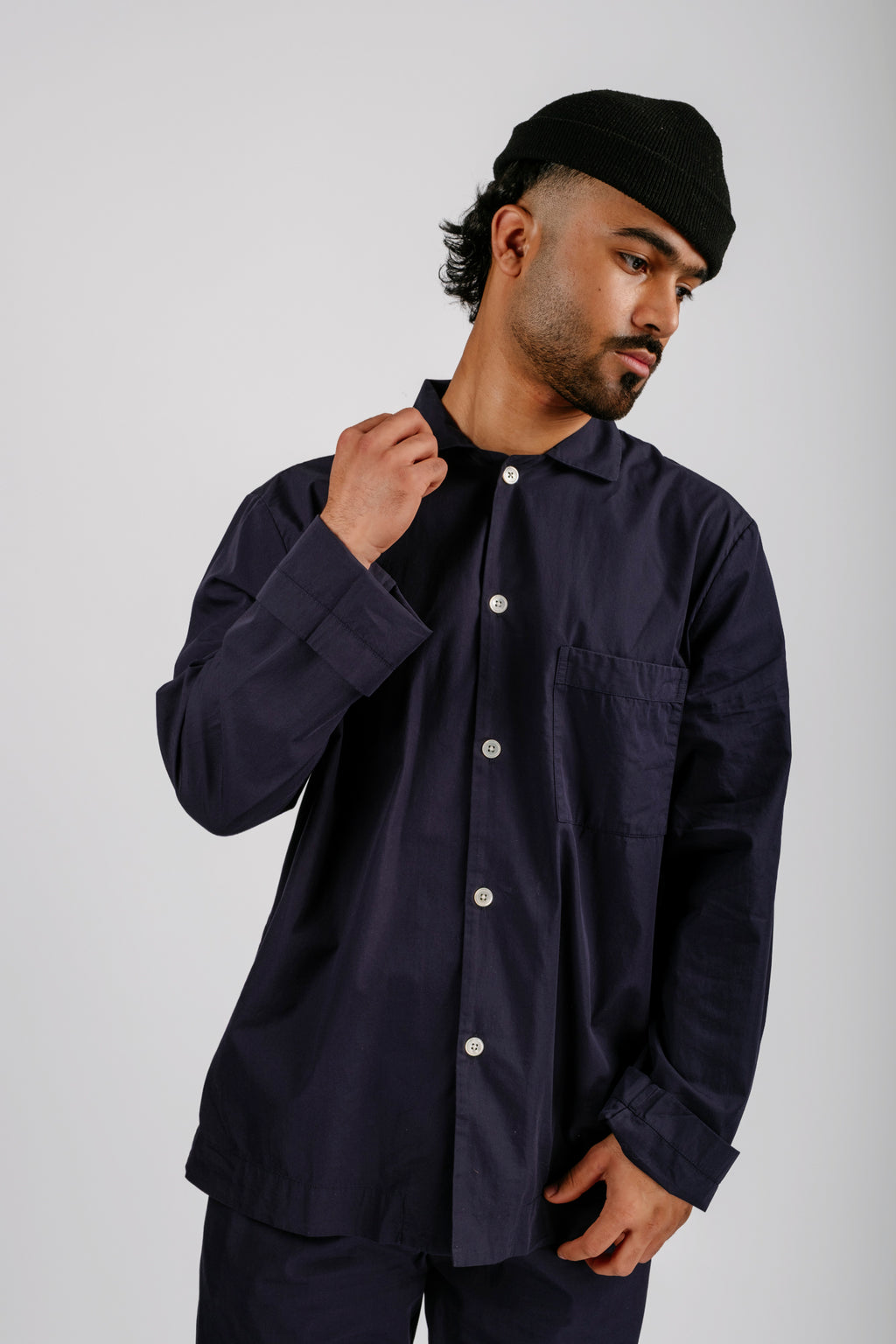 Organic Poplin Sleepwear Long Sleeve Top