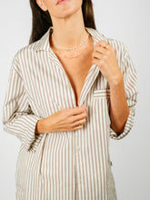 Load image into Gallery viewer, Organic Poplin Striped Sleepwear Long Sleeve Top| Hopper
