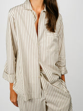 Load image into Gallery viewer, Organic Poplin Striped Sleepwear Long Sleeve Top| Hopper
