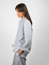 Load image into Gallery viewer, Organic Poplin Striped Sleepwear Long Sleeve Top | Skagen
