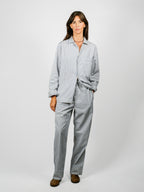 Organic Poplin Striped Sleepwear Long Sleeve Top