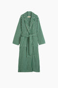 Organic Cotton Striped Bathrobe | Teal Green