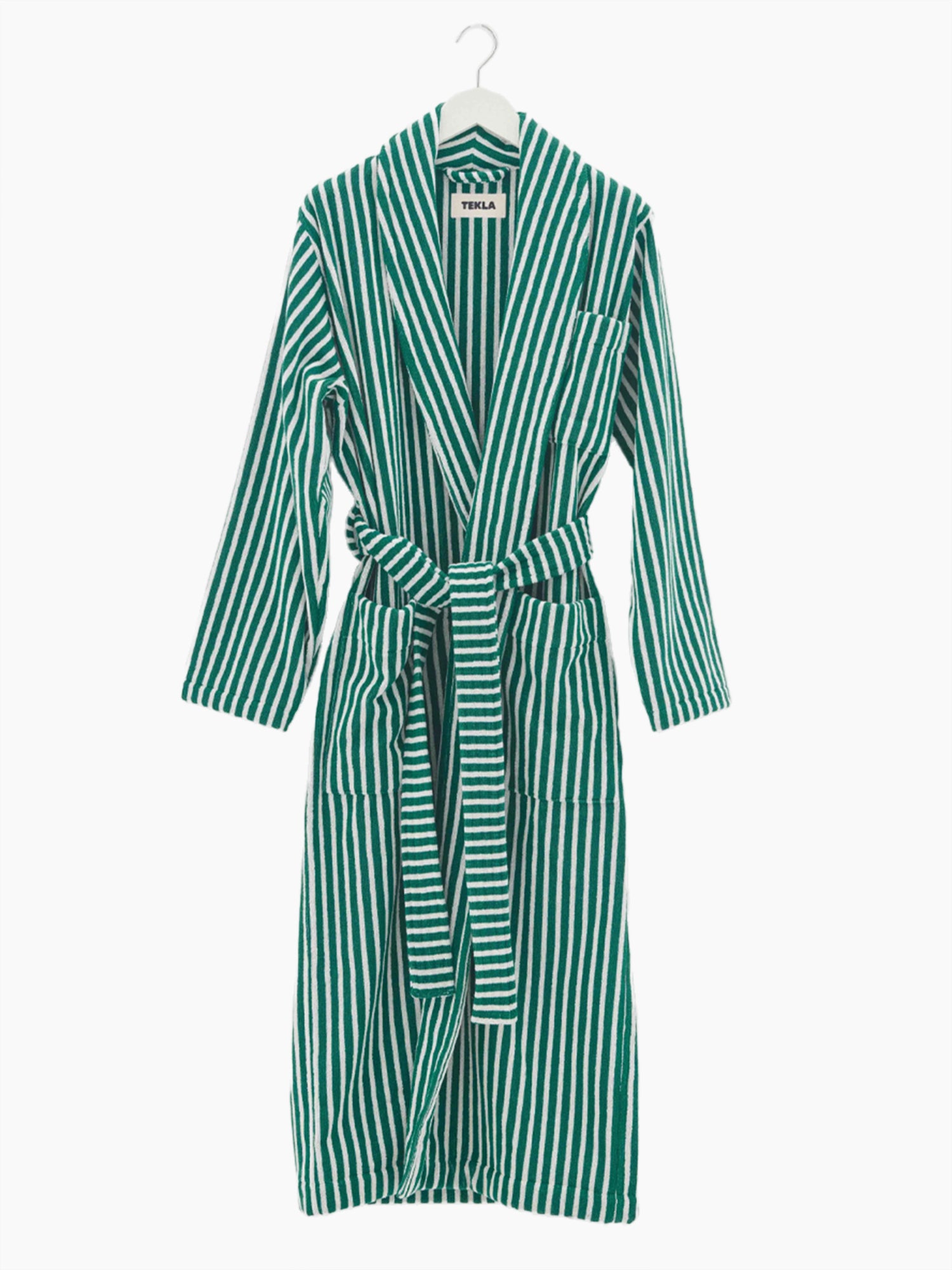 Organic Cotton Striped Bathrobe | Teal Green – The Post Supply