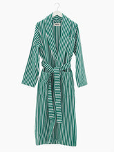 Load image into Gallery viewer, Organic Cotton Striped Bathrobe | Teal Green

