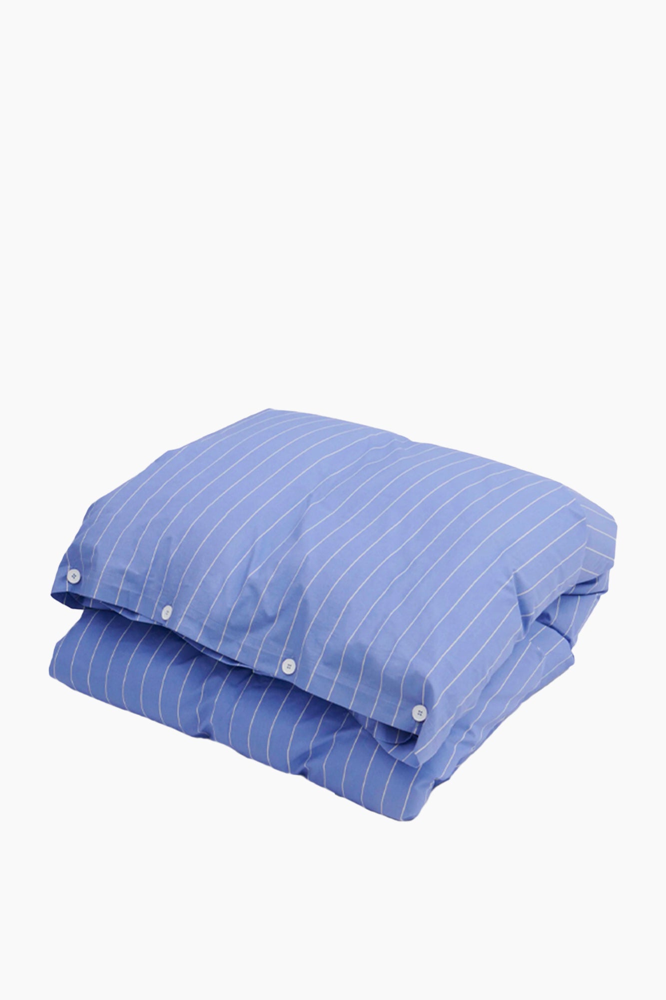 Organic Cotton Percale Bedding | Clear Blue Stripes