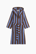 Organic Cotton Hooded Bathrobe | Chestnut Stripes