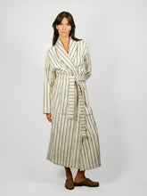 Load image into Gallery viewer, Organic Cotton Striped Bathrobe | Racing Green

