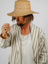 Load image into Gallery viewer, Organic Cotton Striped Bathrobe | Racing Green
