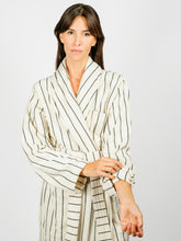 Load image into Gallery viewer, Organic Cotton Striped Bathrobe | Racing Green
