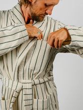 Load image into Gallery viewer, Organic Cotton Striped Bathrobe | Racing Green
