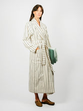 Load image into Gallery viewer, Organic Cotton Striped Bathrobe | Racing Green
