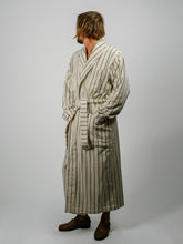 Load image into Gallery viewer, Organic Cotton Striped Bathrobe | Racing Green
