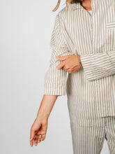 Load image into Gallery viewer, Organic Poplin Striped Sleepwear Long Sleeve Top| Hopper
