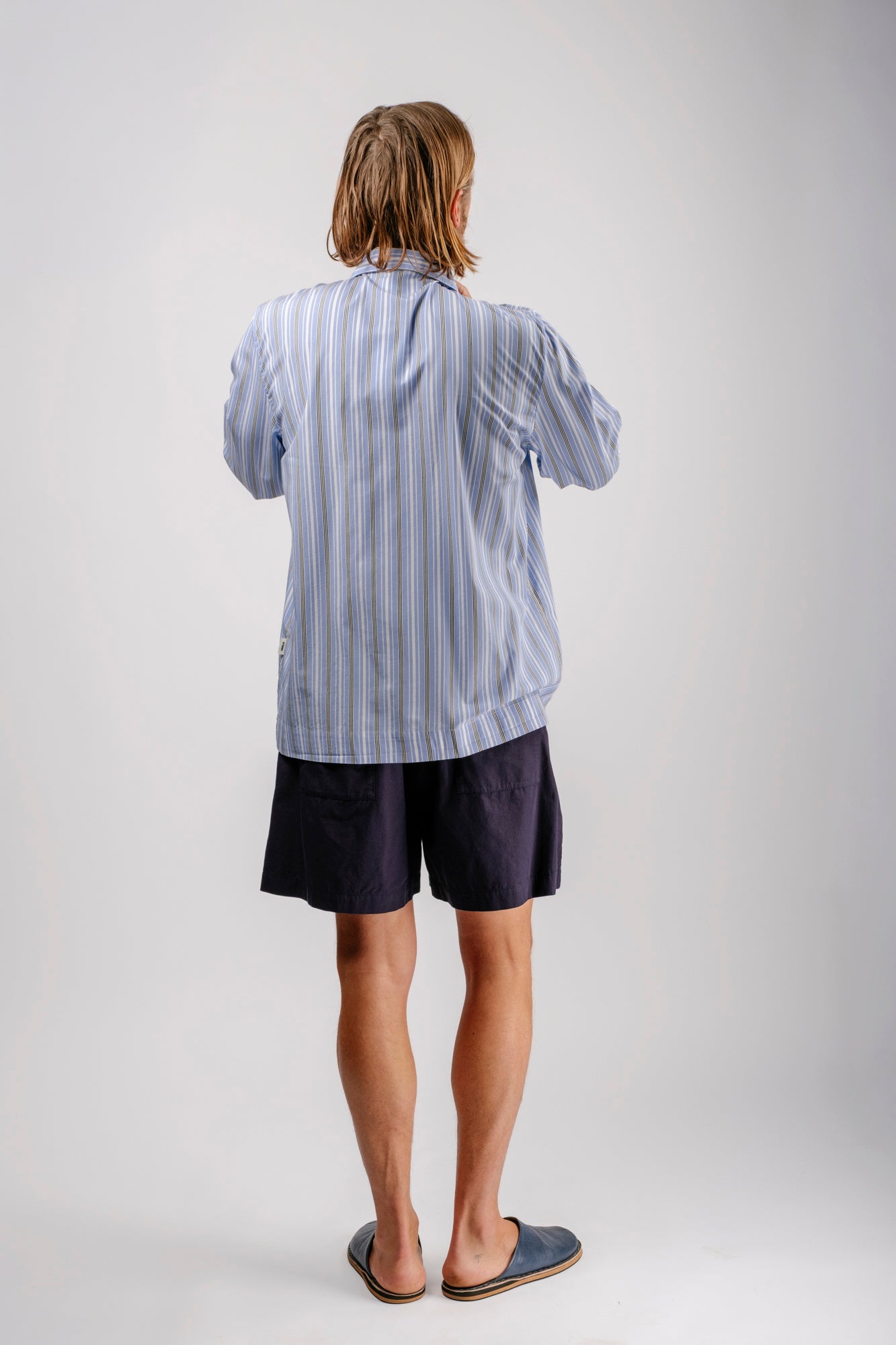 Organic Poplin Striped Sleepwear Long Sleeve Top | Stave Stripes