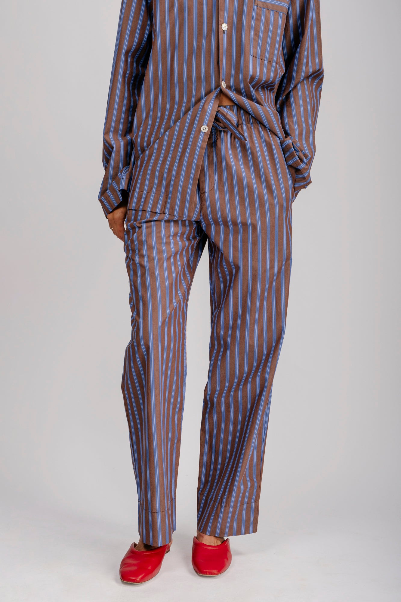 Organic Poplin Striped Sleepwear Pant