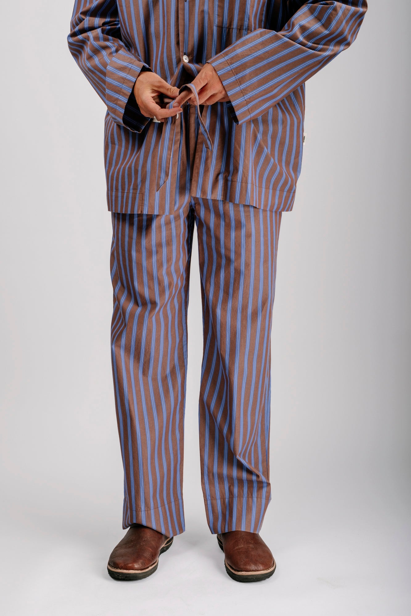 Organic Poplin Striped Sleepwear Pant