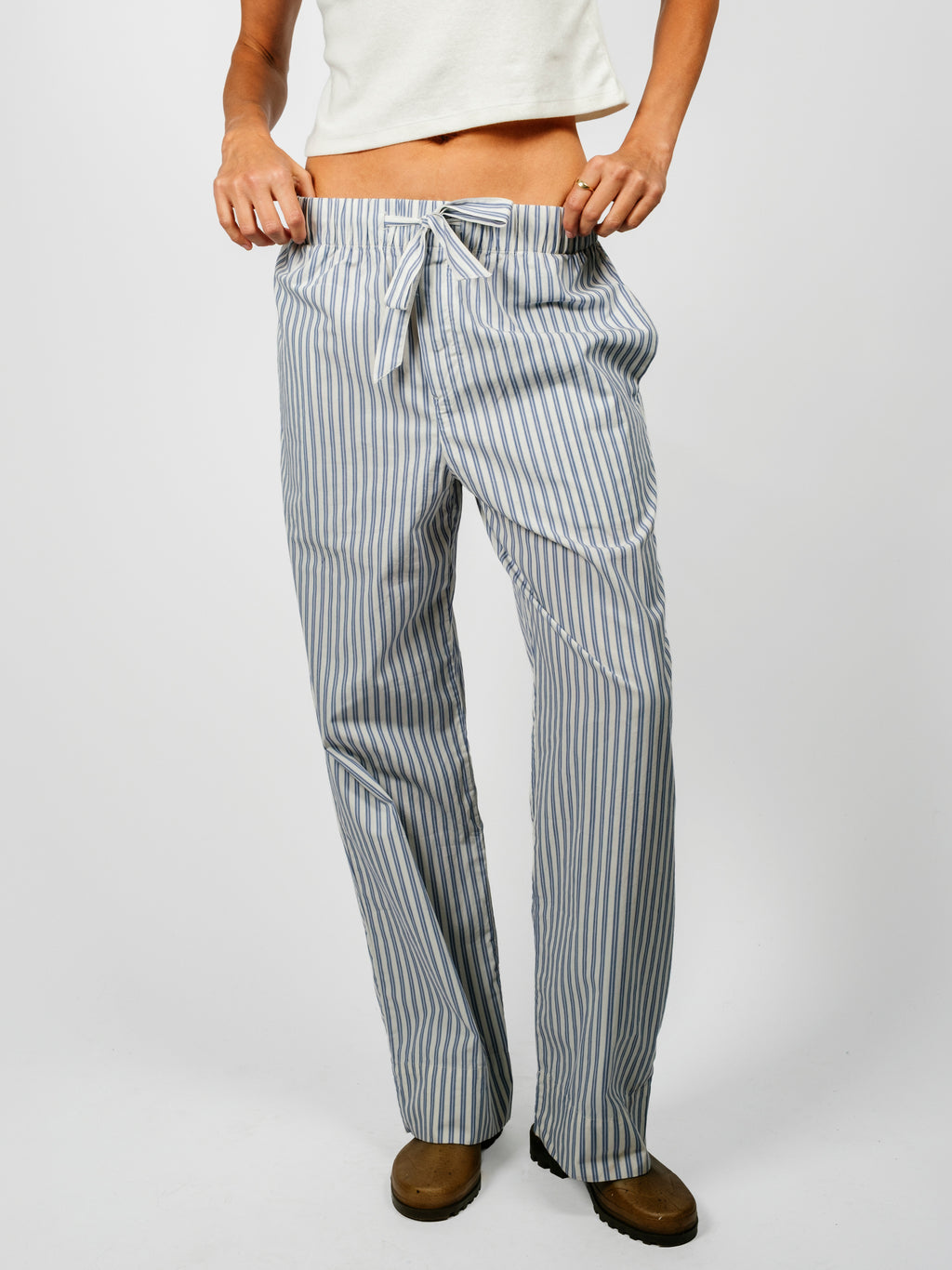 Organic Poplin Striped Sleepwear Pant