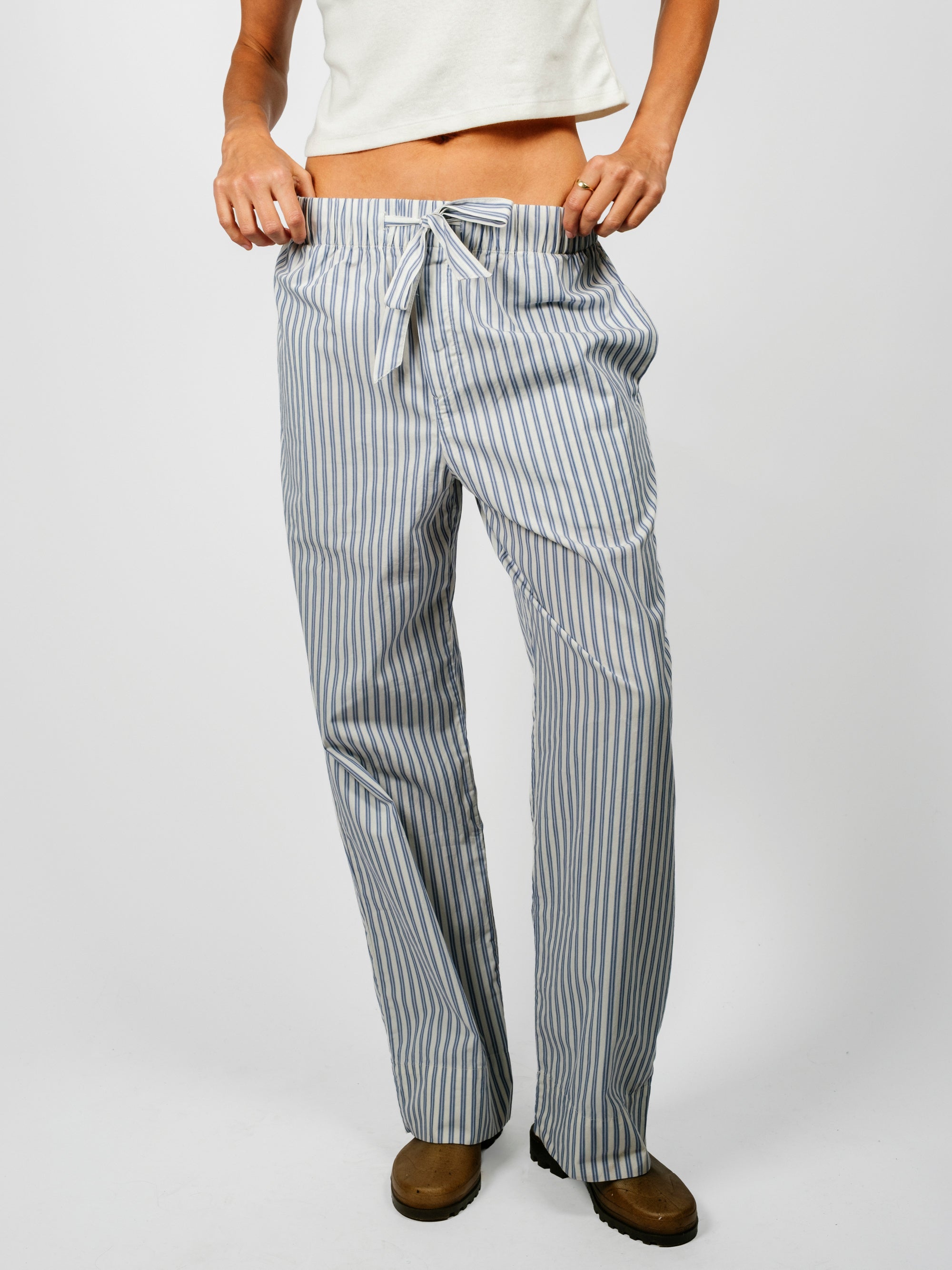 Organic Poplin Striped Sleepwear Pant