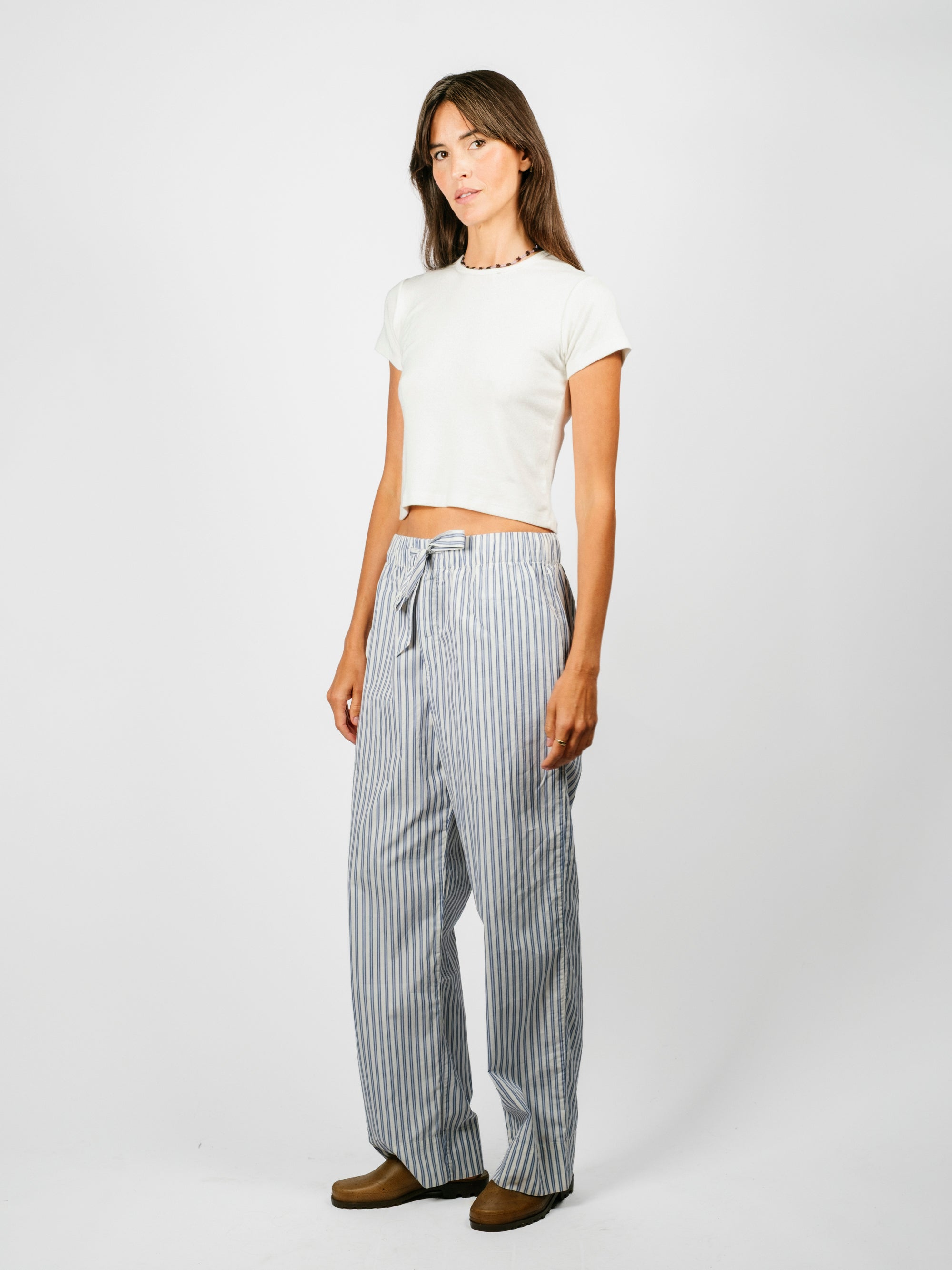 Organic Poplin Striped Sleepwear Pant