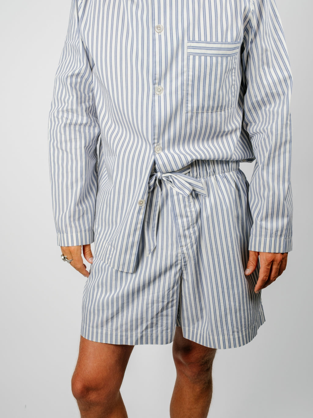 Organic Poplin Striped Sleepwear Short