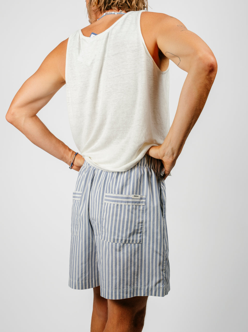 Organic Poplin Striped Sleepwear Short
