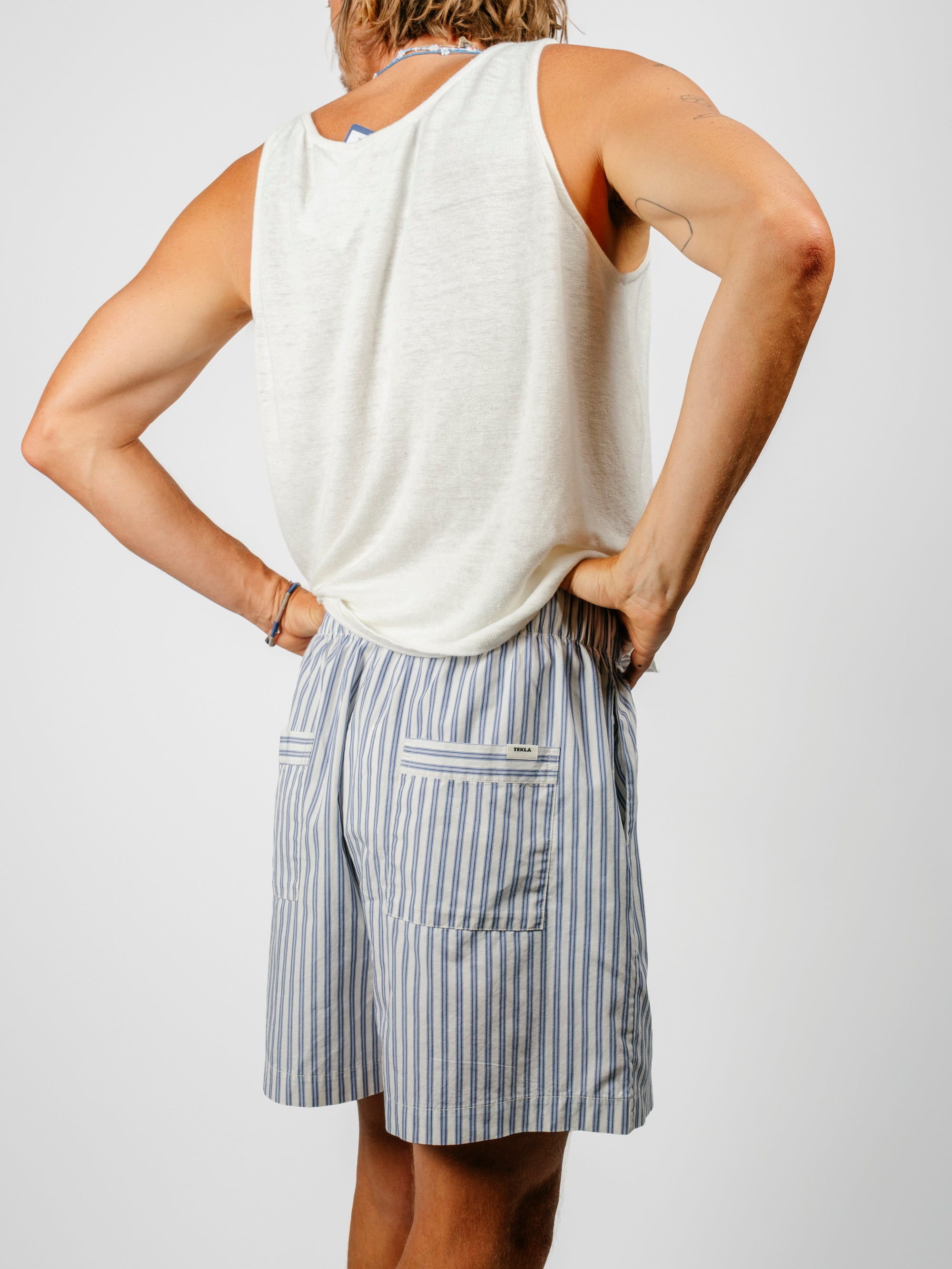 Organic Poplin Striped Sleepwear Short