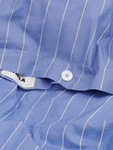 Load image into Gallery viewer, Organic Cotton Percale Bedding | Clear Blue Stripes
