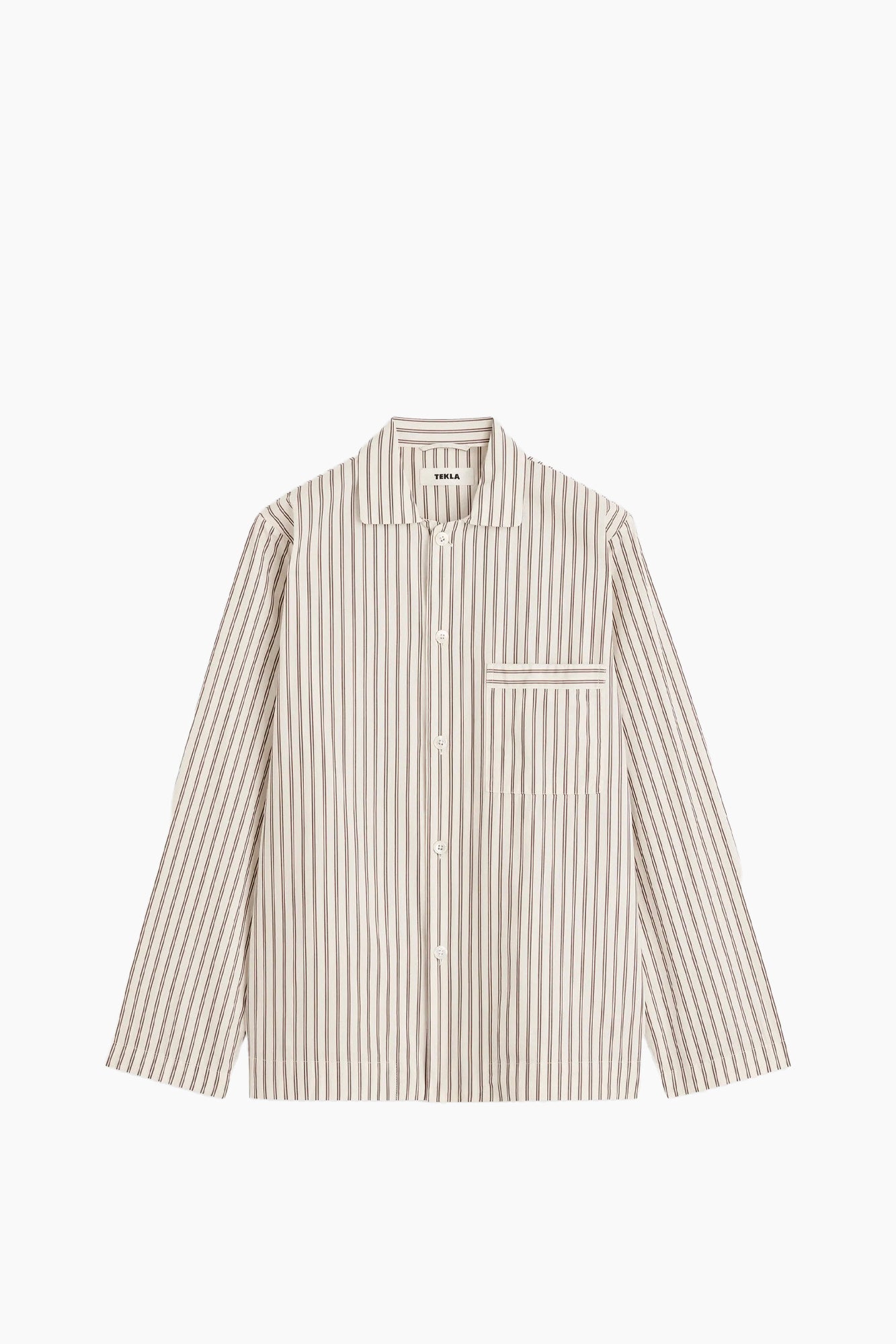 Organic Poplin Striped Sleepwear Long Sleeve Top