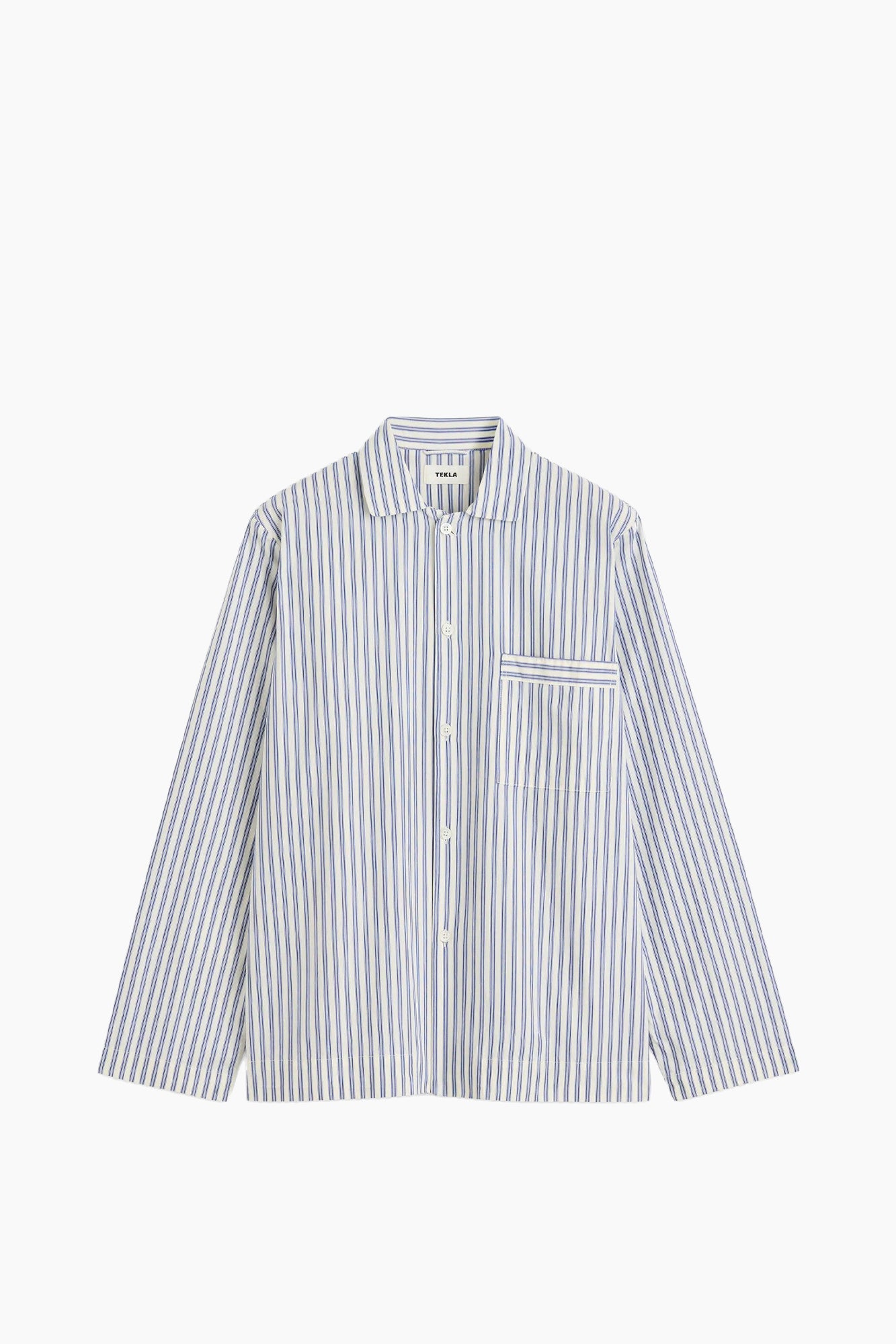 Organic Poplin Striped Sleepwear Long Sleeve Top