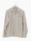 Organic Poplin Striped Sleepwear Long Sleeve Top| Hopper