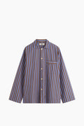 Organic Poplin Striped Sleepwear Long Sleeve Top