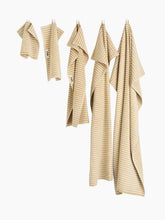 Load image into Gallery viewer, Organic Cotton Striped Towels &amp; Bath Mat | Ivory
