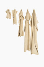 Organic Cotton Striped Towels & Bath Mat | Ivory
