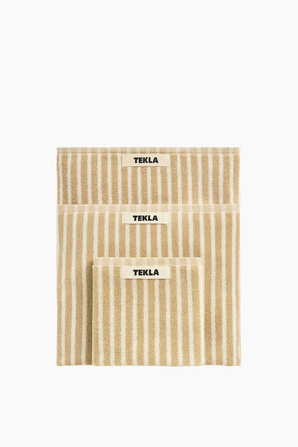 Organic Cotton Striped Towels & Bath Mat | Ivory