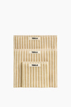 Organic Cotton Striped Towels & Bath Mat | Ivory