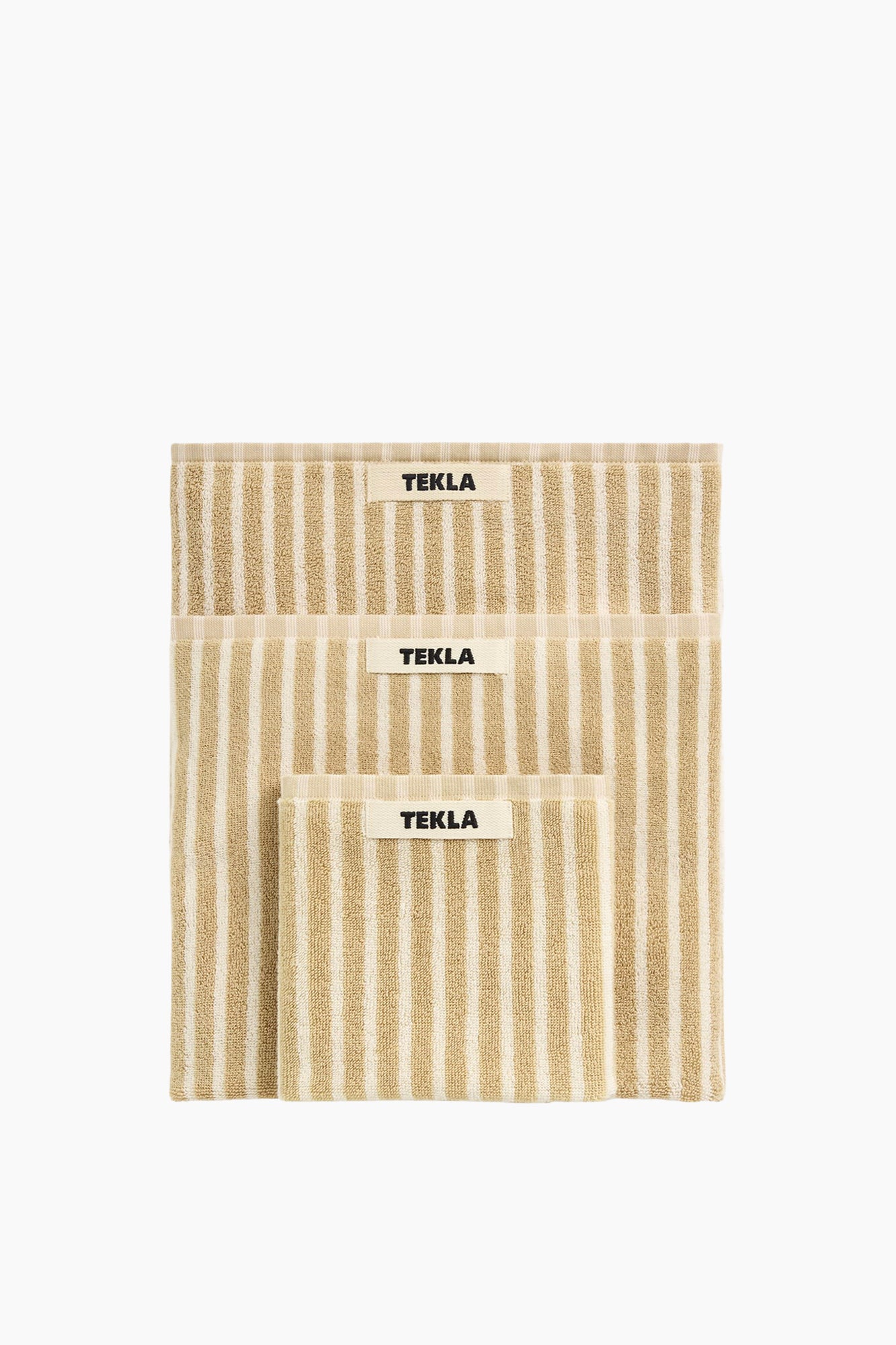 Organic Cotton Striped Towels & Bath Mat | Ivory