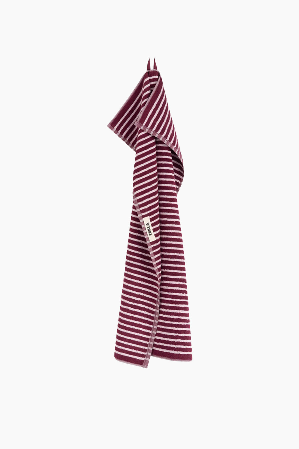 Organic Cotton Striped Towels & Bath Mat | Red & Rose