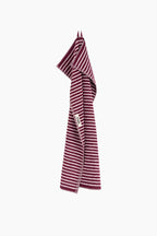 Organic Cotton Striped Towels & Bath Mat | Red & Rose