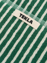 Load image into Gallery viewer, Organic Cotton Striped Towels &amp; Bath Mat | Teal

