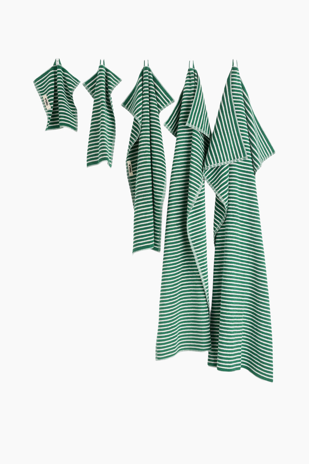Organic Cotton Striped Towels & Bath Mat | Teal