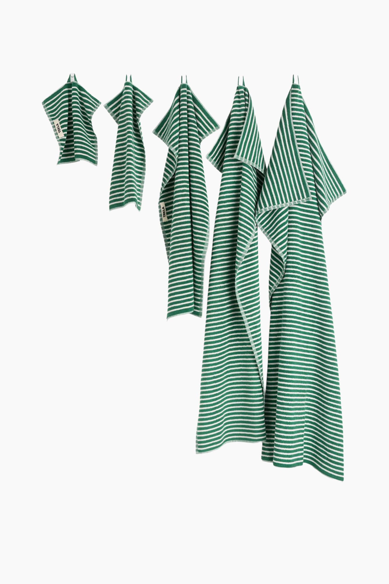 Organic Cotton Striped Towels & Bath Mat | Teal