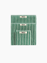 Load image into Gallery viewer, Organic Cotton Striped Towels &amp; Bath Mat | Teal
