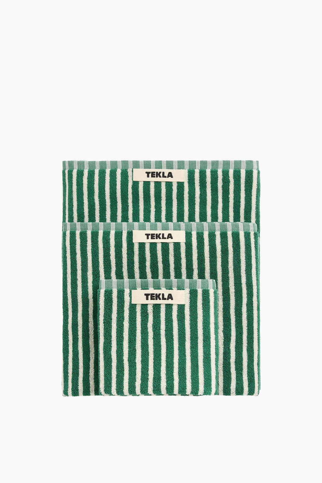 Organic Cotton Striped Towels & Bath Mat | Teal