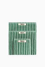 Organic Cotton Striped Towels & Bath Mat | Teal