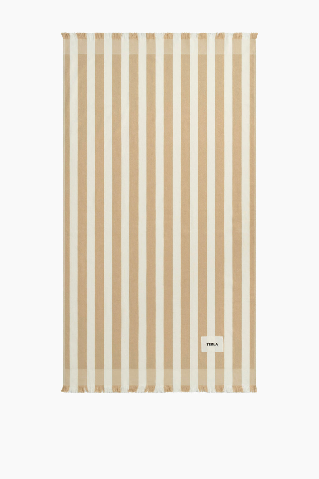Organic Cotton Terry Beach Towel | Almond Stripe