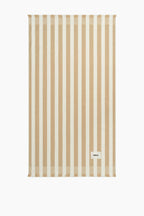 Organic Cotton Terry Beach Towel | Almond Stripe